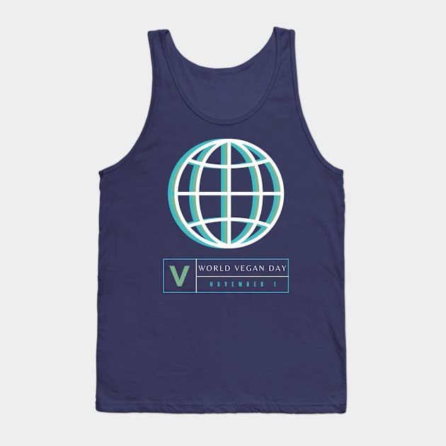 V is For Vegan on World Vegan Day and Everyday Tank Top by TJWDraws